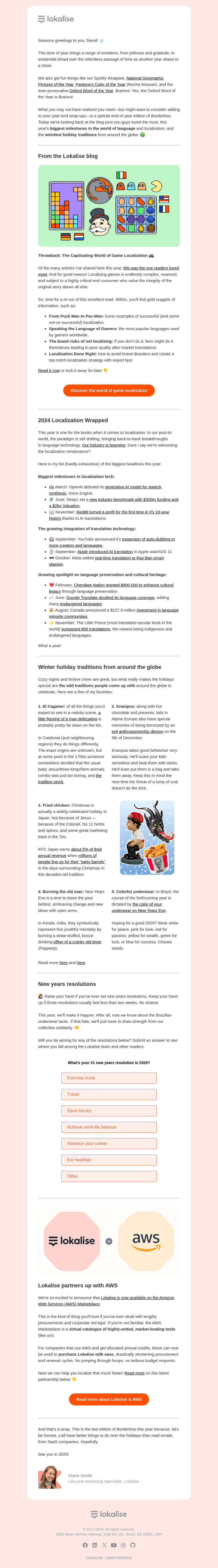 Lokalise email from Wed, Dec 11, 2024