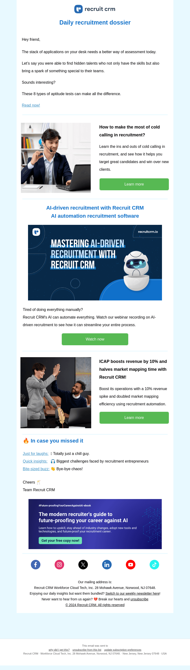 Recruit CRM email from Wed, Dec 11, 2024