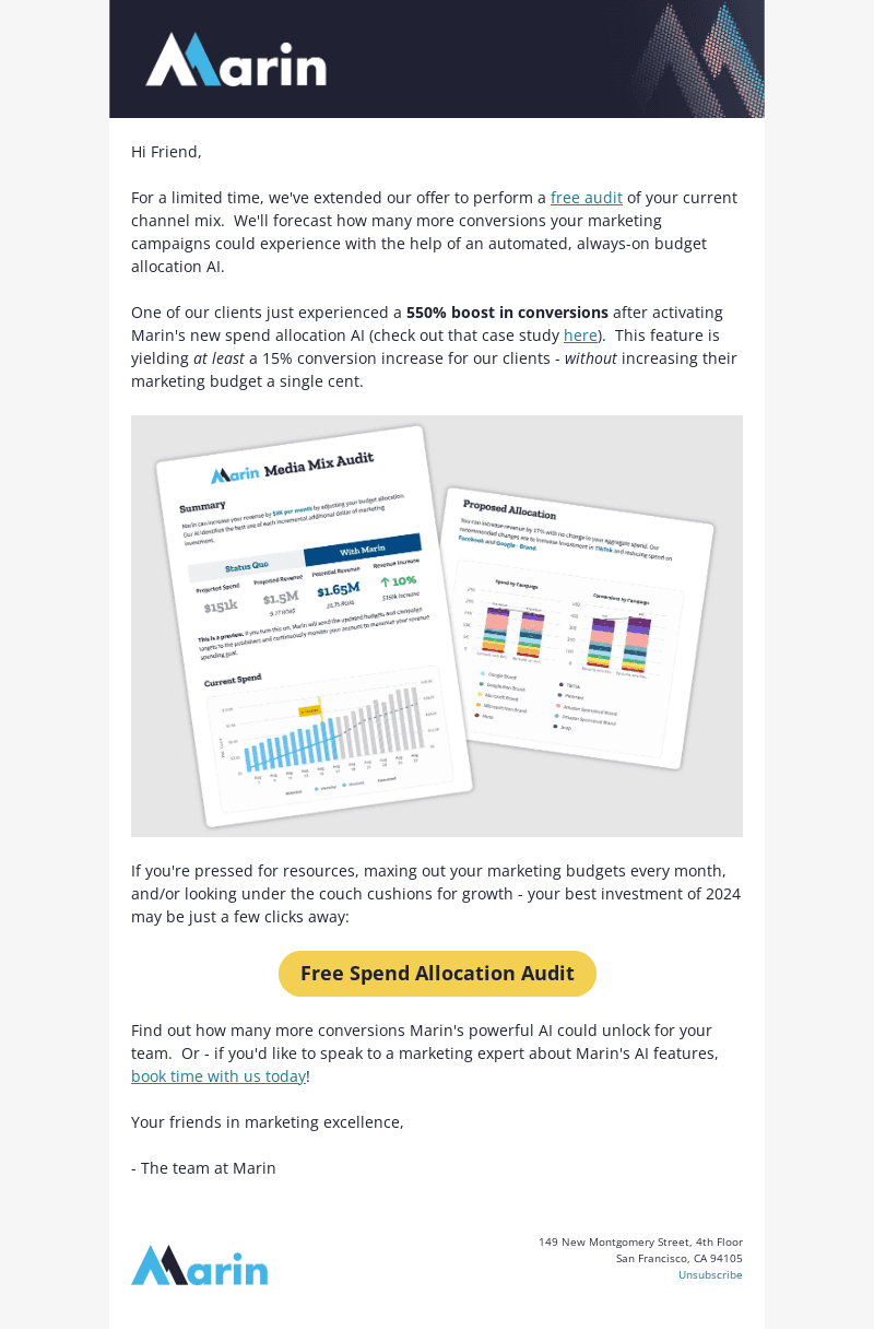 Last Chance: Free Marketing Allocation Audit!