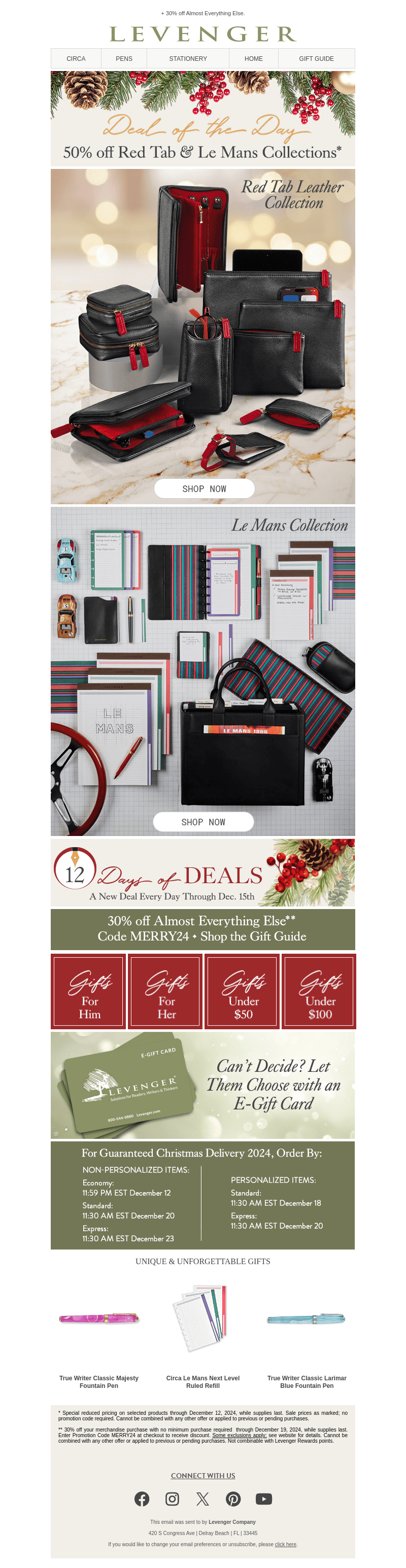 50% off Red Tab & Le Mans Leather.