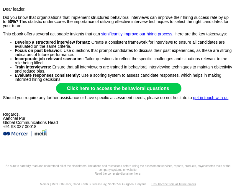 Get hands-on access to 50 behavioral interview questions