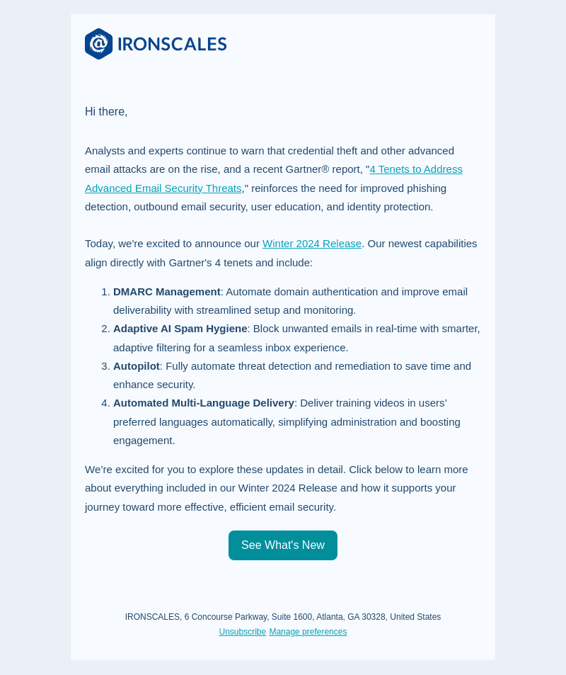 IRONSCALES email from Thu, Dec 12, 2024