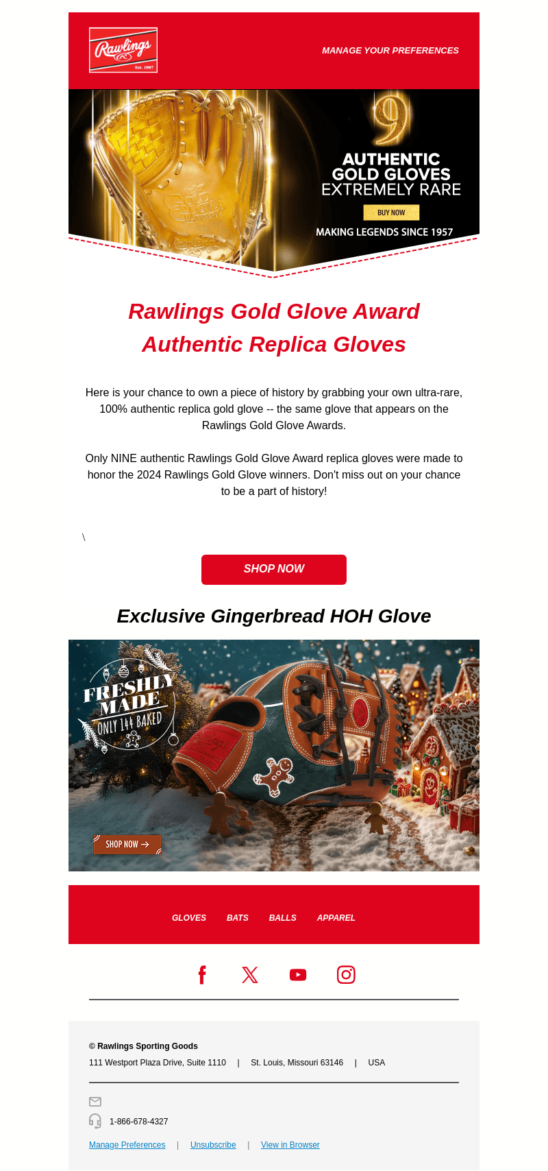 NINE Authentic Replica Gold Gloves Now Available