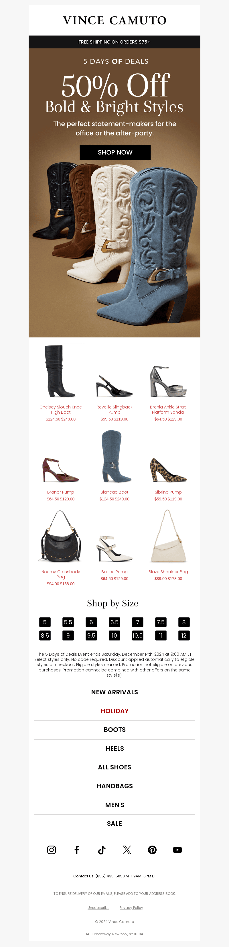 50% OFF BOLD & BRIGHT STYLES