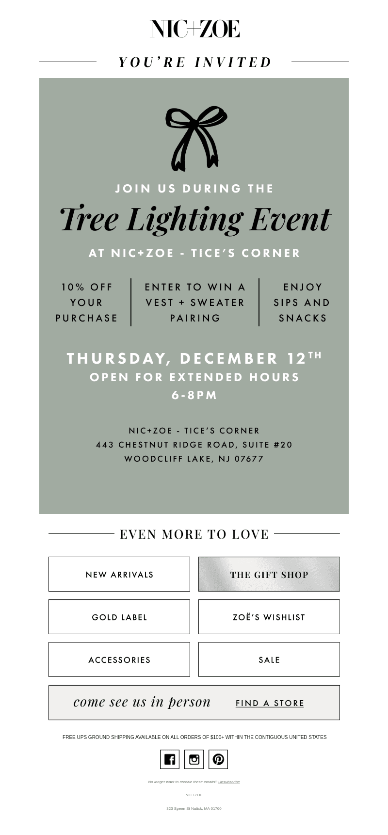 Join us tonight at the Tree Lighting