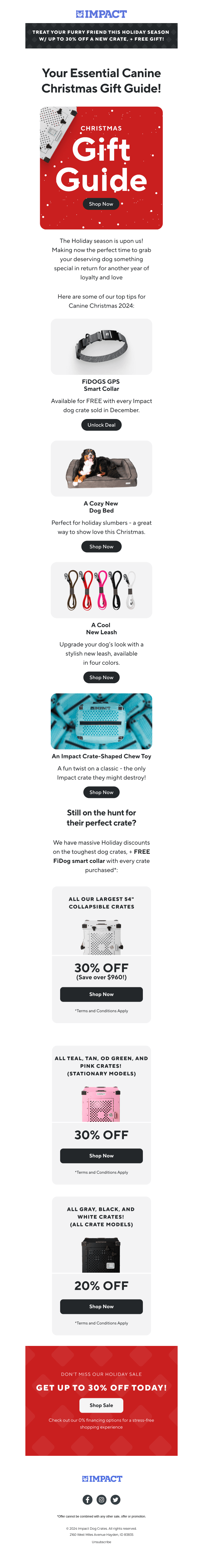 Impact Dog Crates email from Thu, Dec 12, 2024