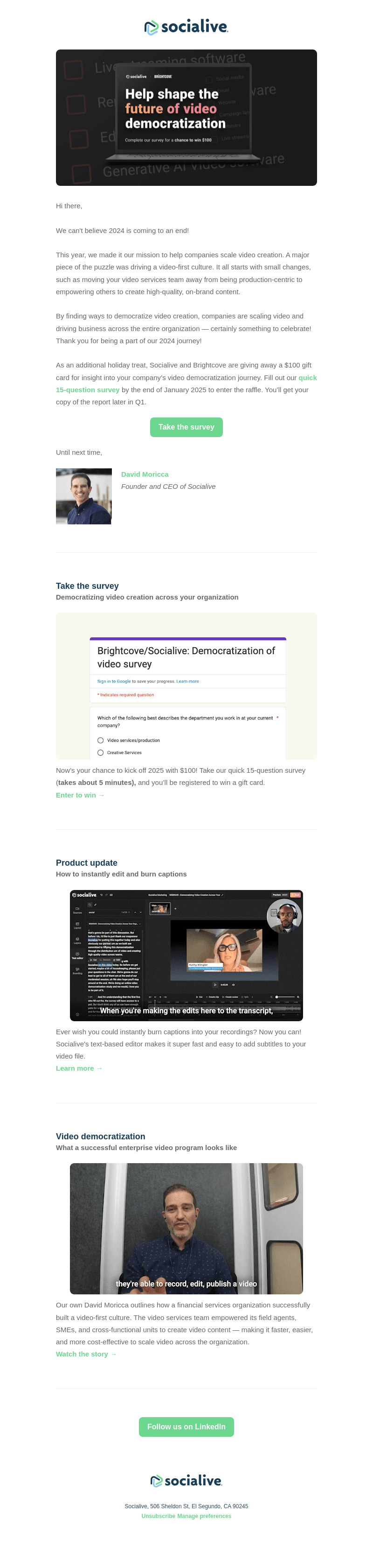 Socialive email from Thu, Dec 12, 2024