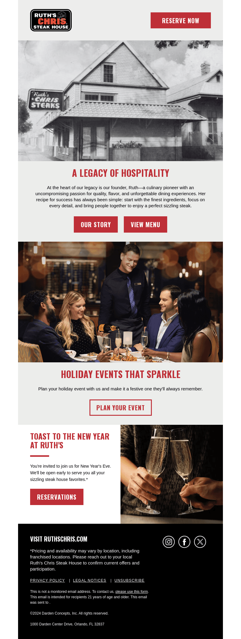 Ruth's Chris email from Thu, Dec 12, 2024