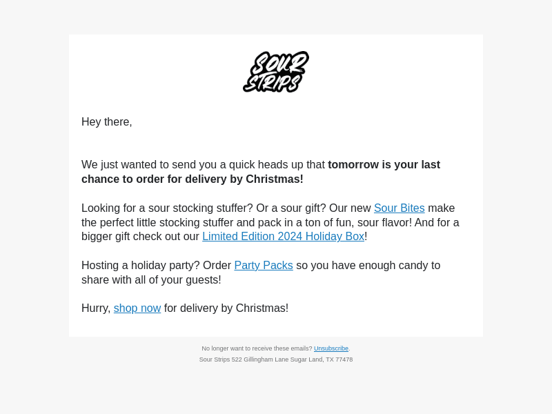 Holiday Shipping Deadline! 🚨
