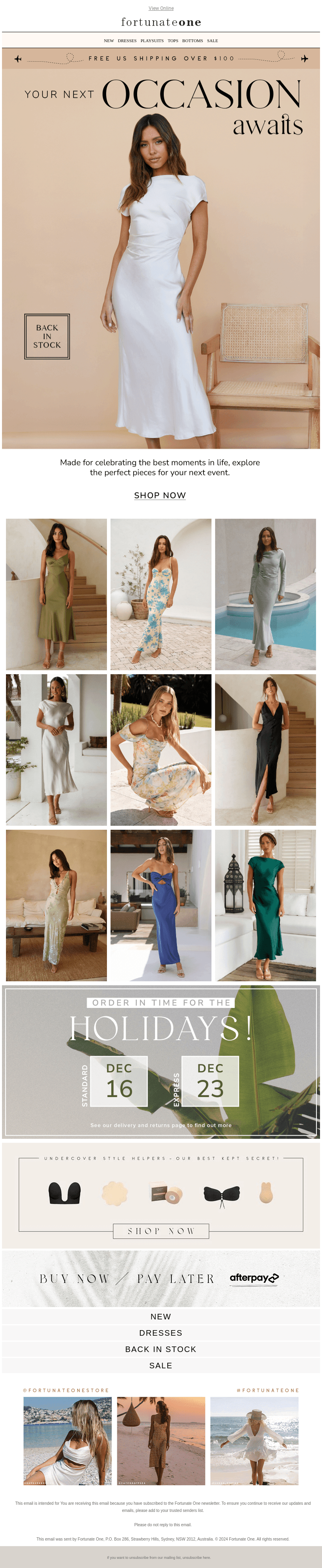 Back In | Your Next Occasion Awaits ☁️