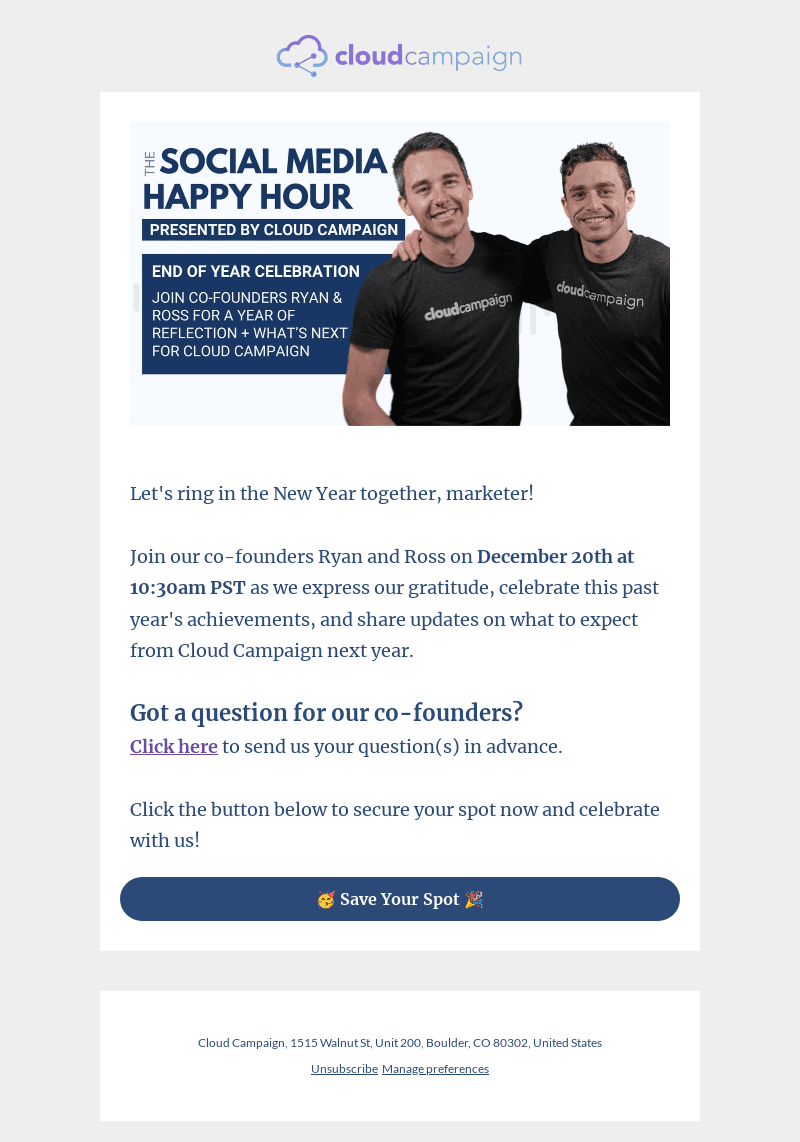 Marketer - let's celebrate the New Year together!