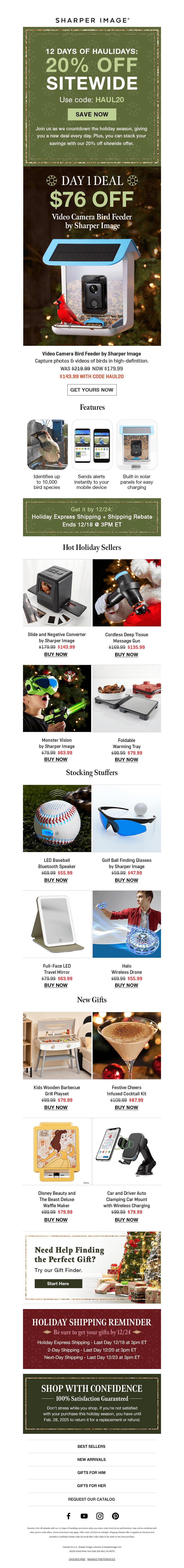 Sharper Image email from Thu, Dec 12, 2024
