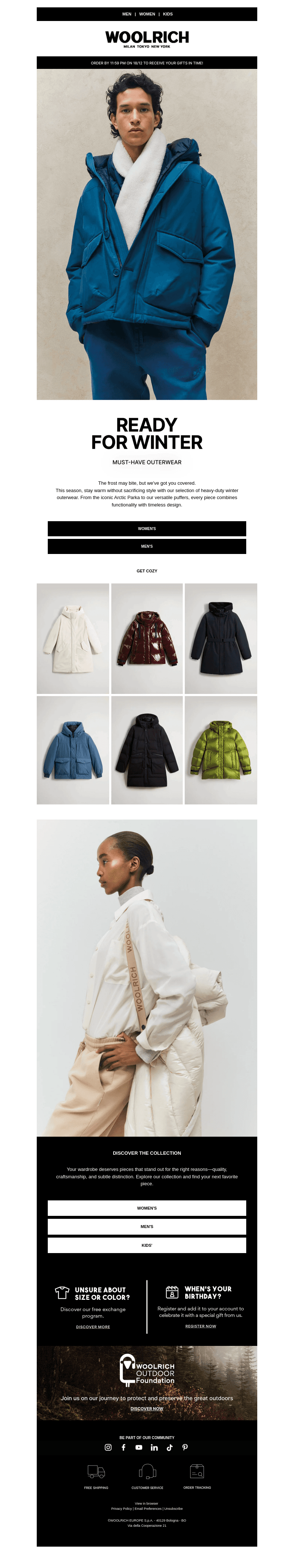 ❄️ Face cold weather with Woolrich