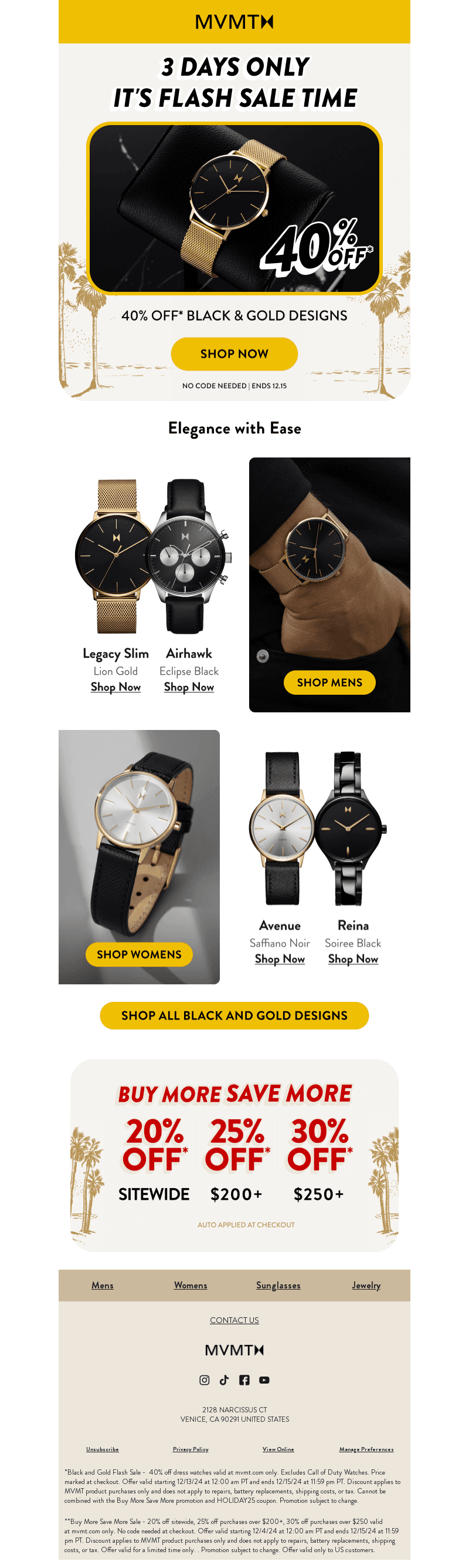40% Off Black & Gold Watches