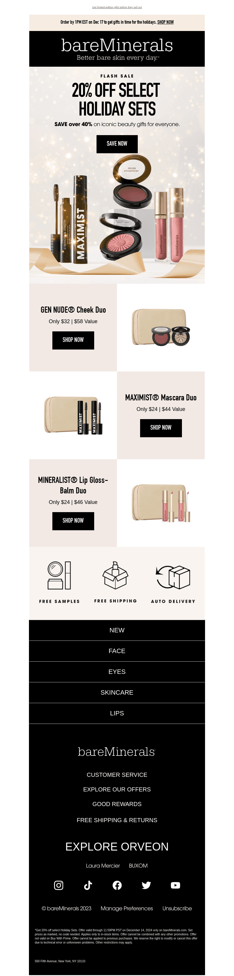 FLASH SALE: 20% OFF Select Holiday Sets