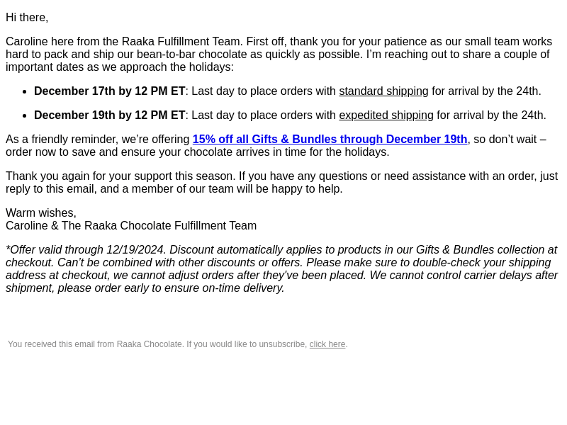 An Update From our Fulfillment Team