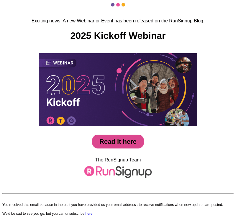 New Webinar/Event Alert! - 2025 Kickoff Webinar