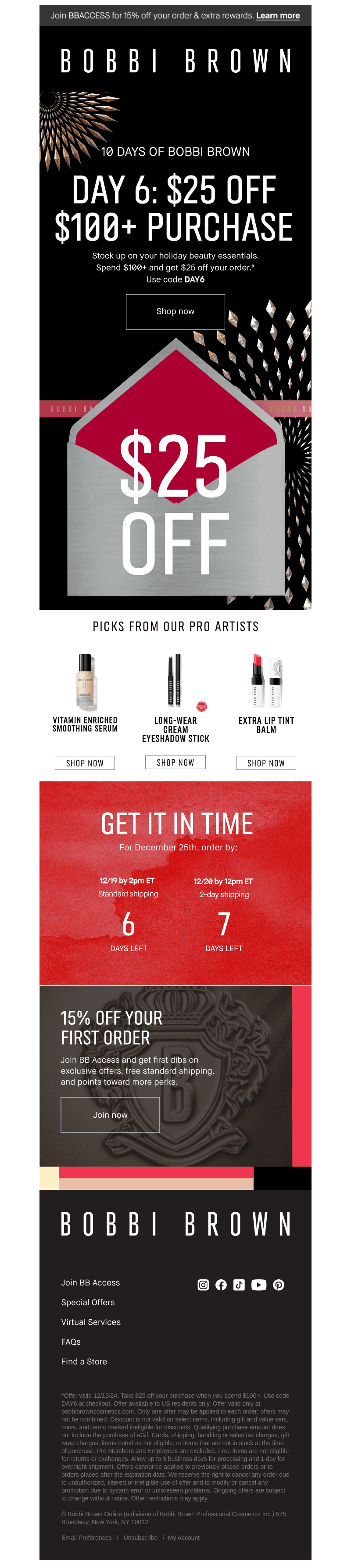 Ends tonight: $25 off your $100+ purchase