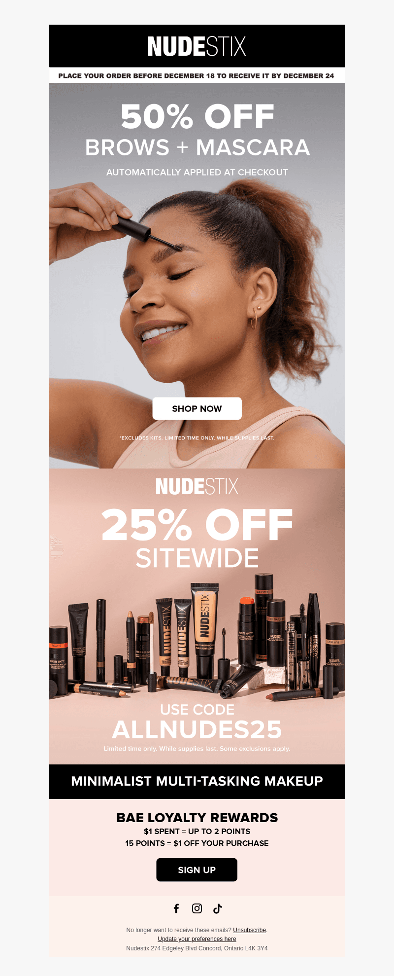 50% off brows + mascaras