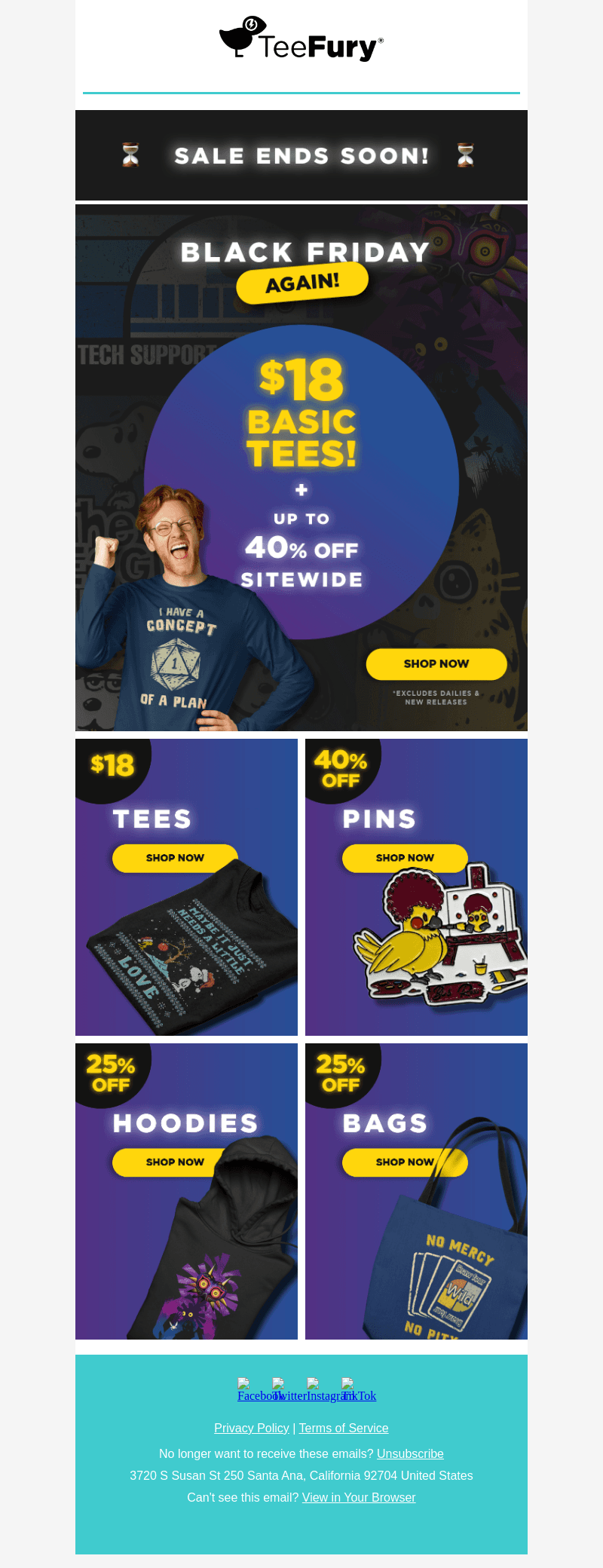 $18 Tees + up to 40% Off