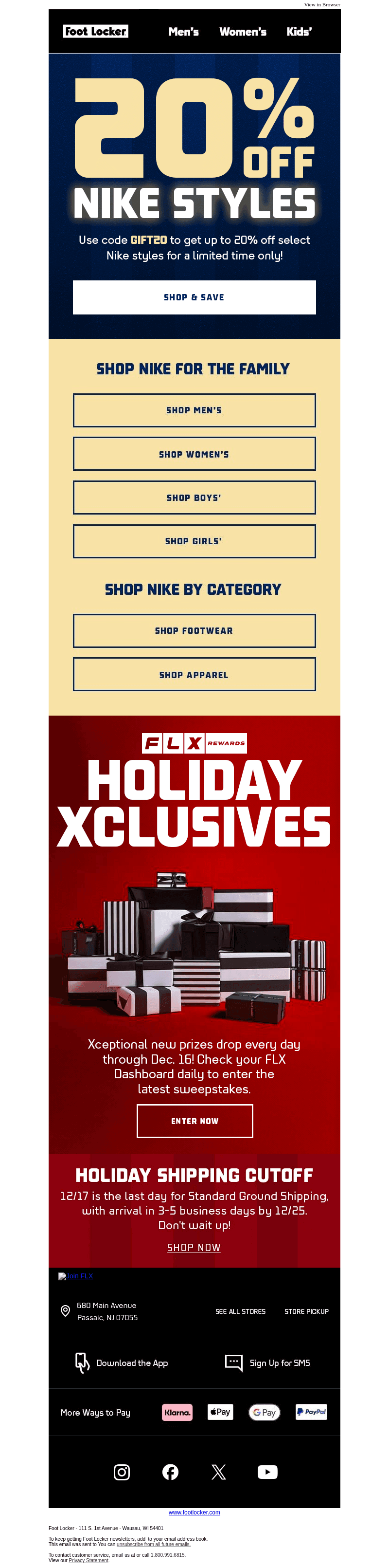 Here’s 20% off Nike on us!