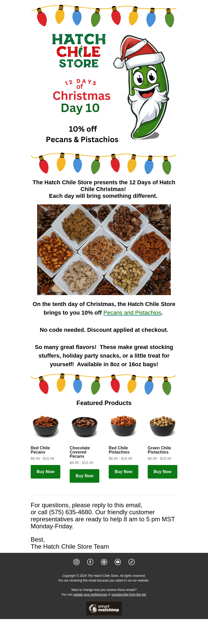 10% off Pecans & Pistachios 🎄