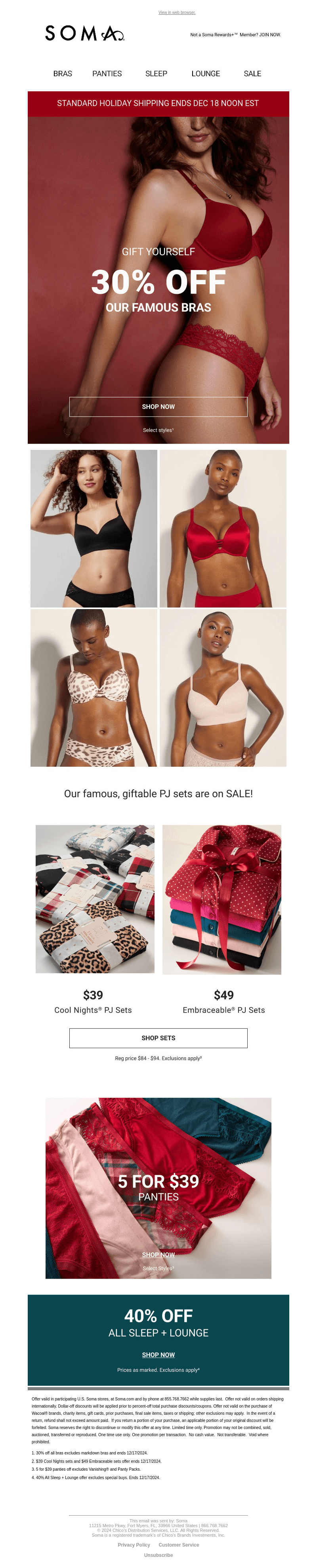 BRAS: 30% Off with Free Shipping + Returns