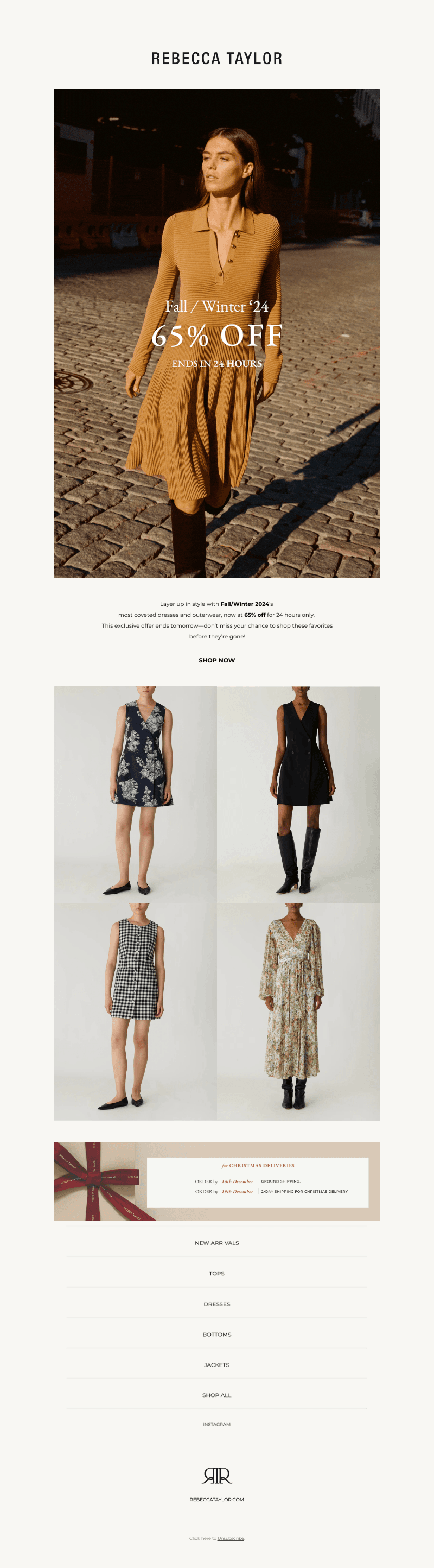 24 Hours Only: 65% Off Dresses & Outerwear