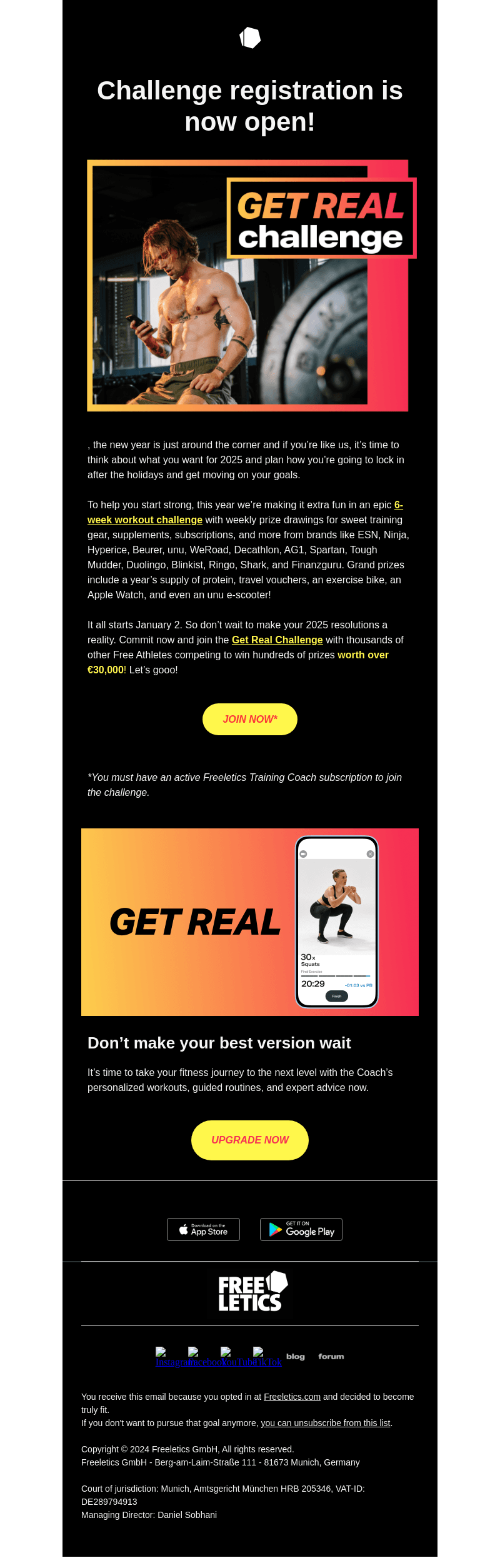 Registration open: New Year challenge!