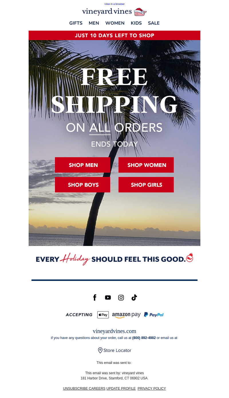 Last Call For FREE Shipping 🛳️