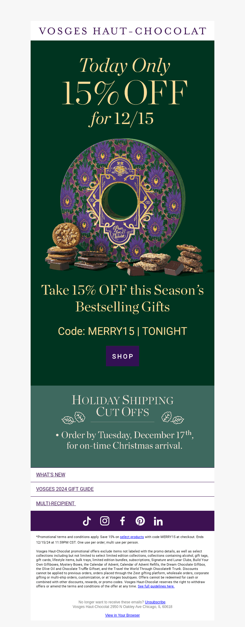 15% OFF for the 15th 🎉