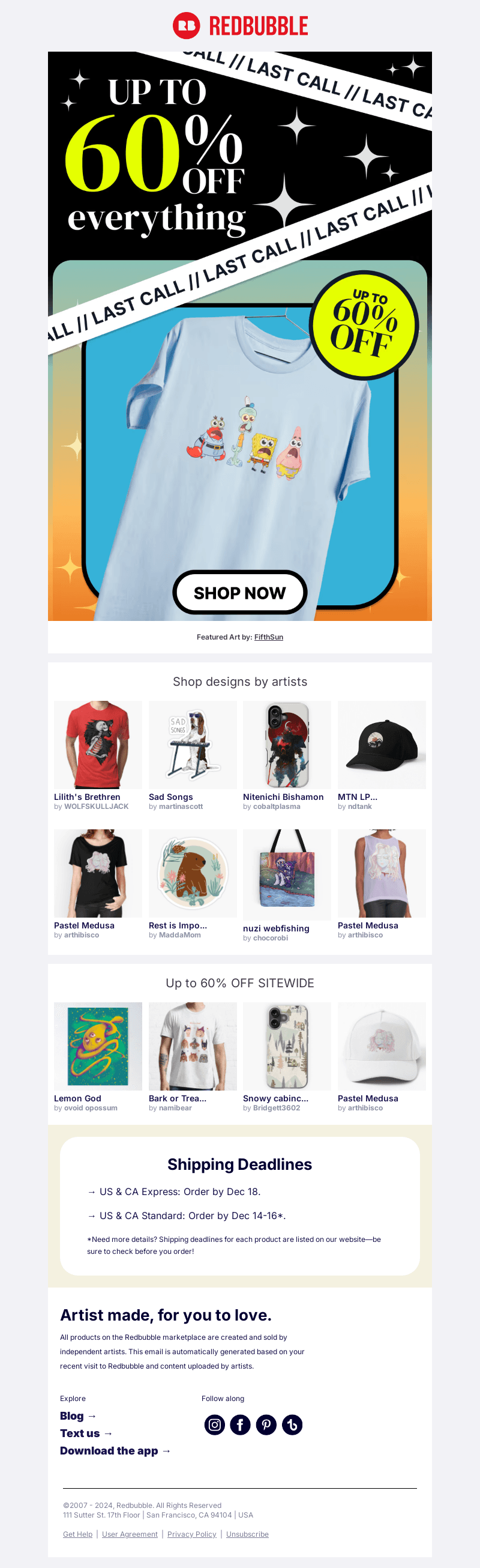 Reminder: Up To 60% Off Everything Is Ending