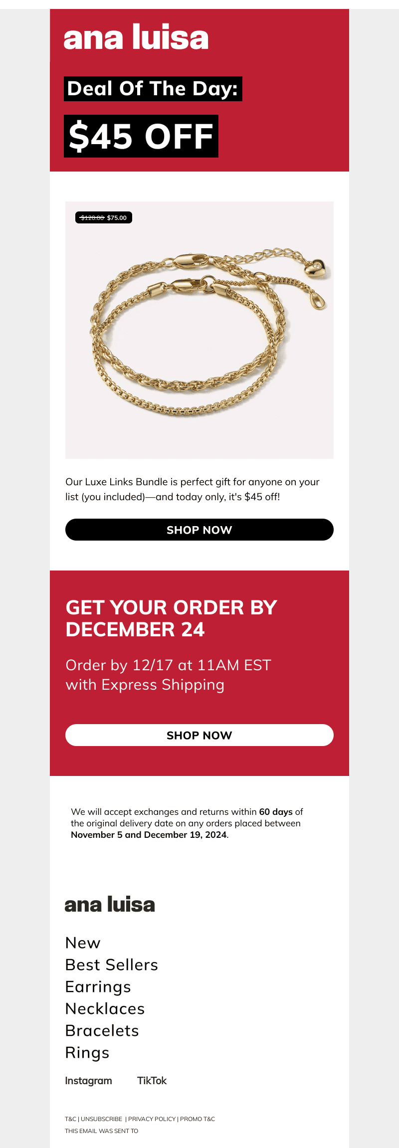 TODAY ONLY: $45 Off