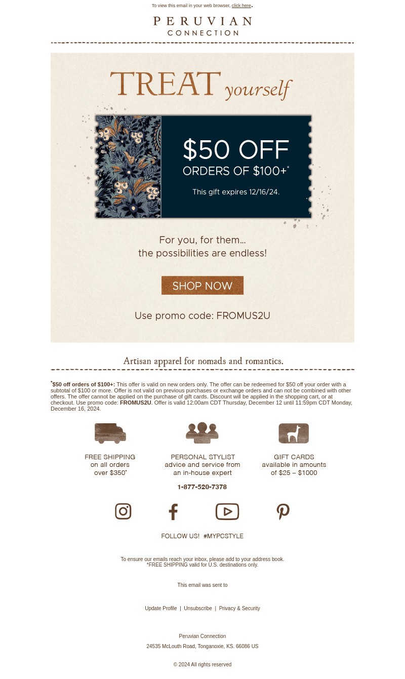 Last Chance: Spend $100, Take $50 Off!