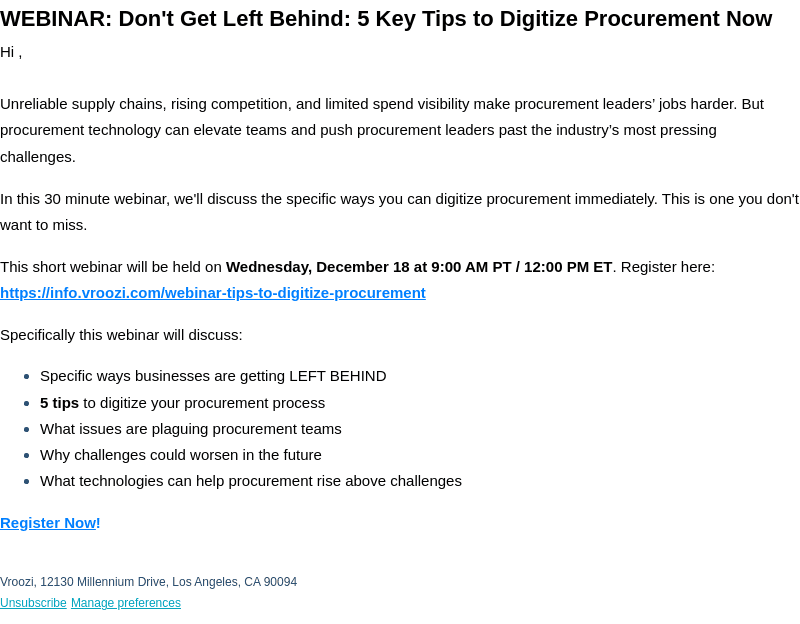 WEBINAR: Don't Get Left Behind: 5 Key Tips to Digitize Procurement Now