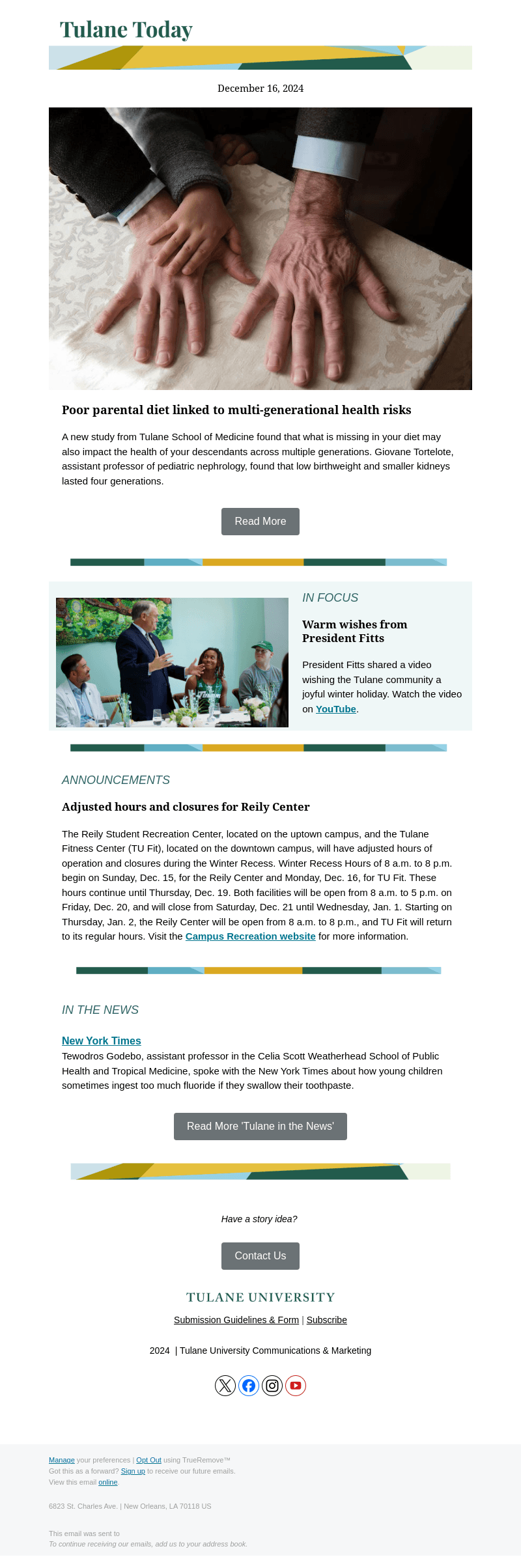TULA email from Mon, Dec 16, 2024