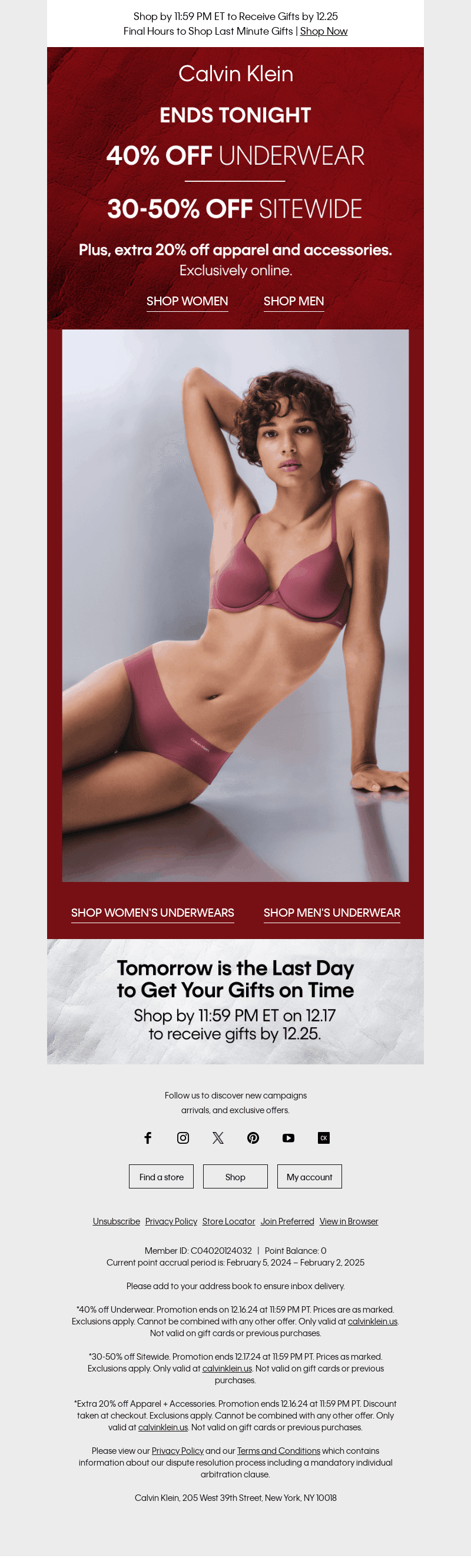 Final Hours – 40% off all Underwear