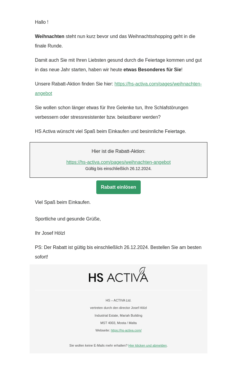 Rabatte zu Weihnachten 🎄❄️