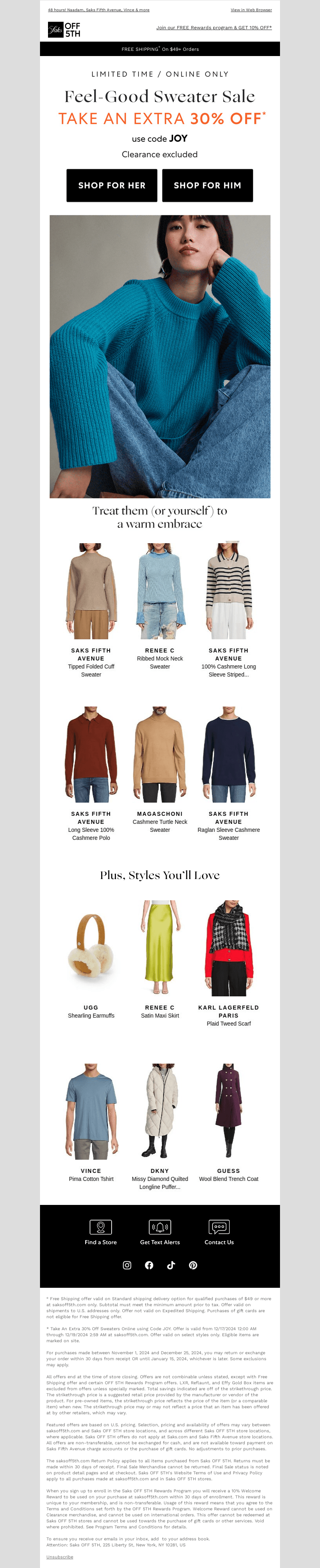 Extra 30% OFF: Put these sweaters on your list