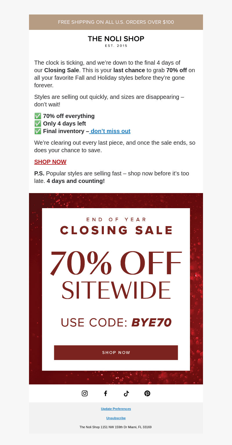 Noli Yoga email from Tue, Dec 17, 2024