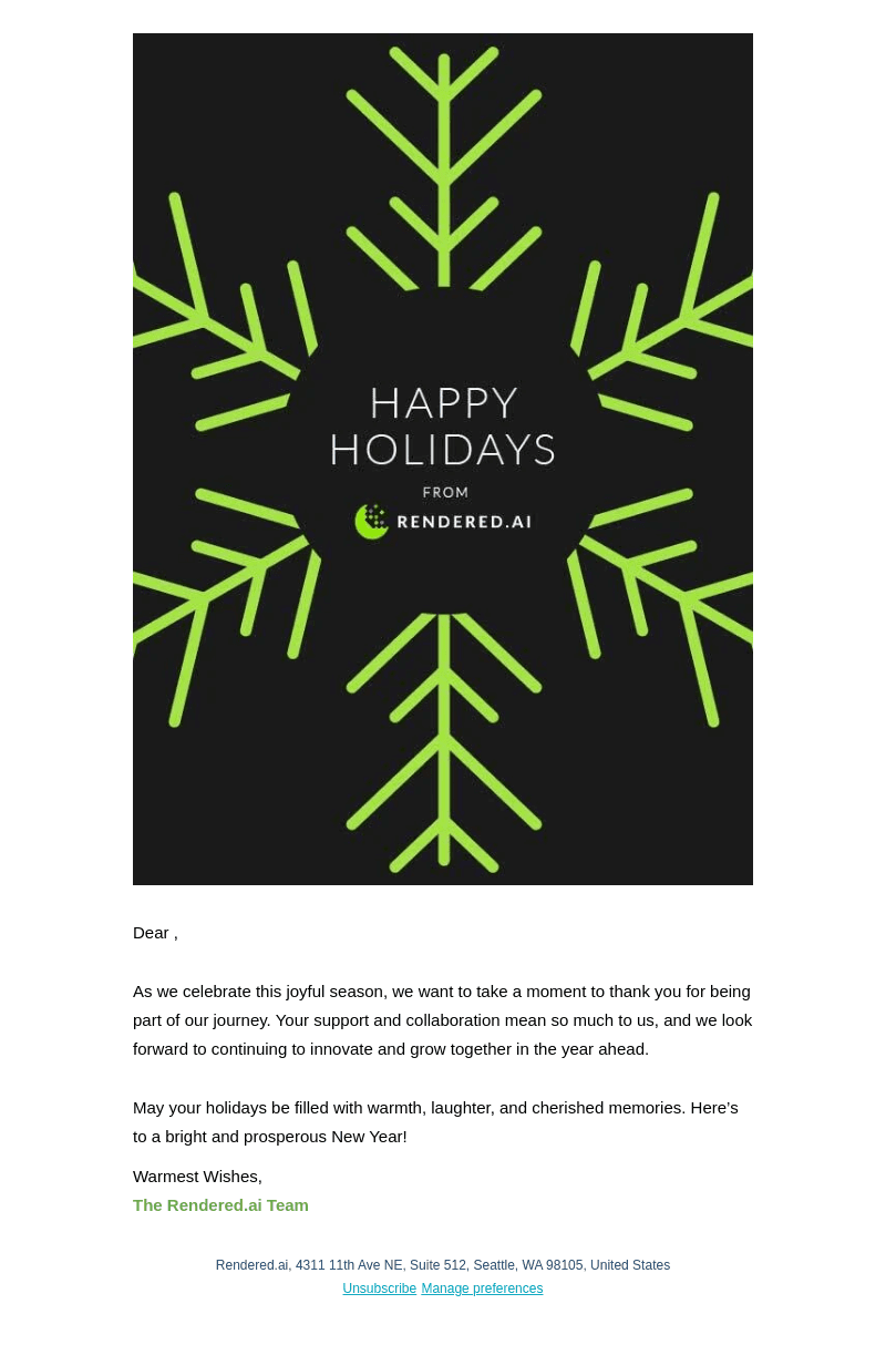 Happy Holidays from Rendered.ai