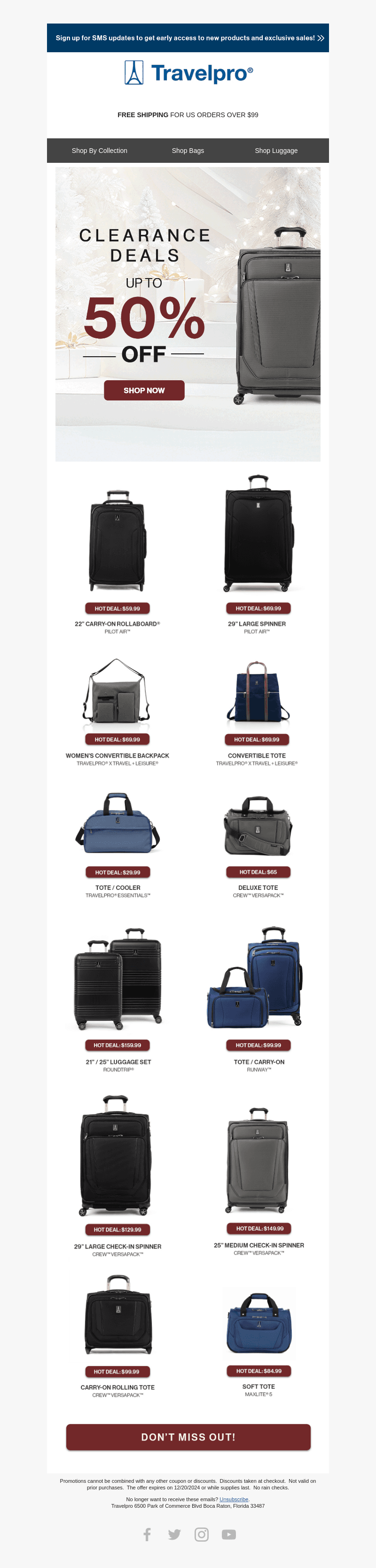 Travelpro Products email from Tue, Dec 17, 2024