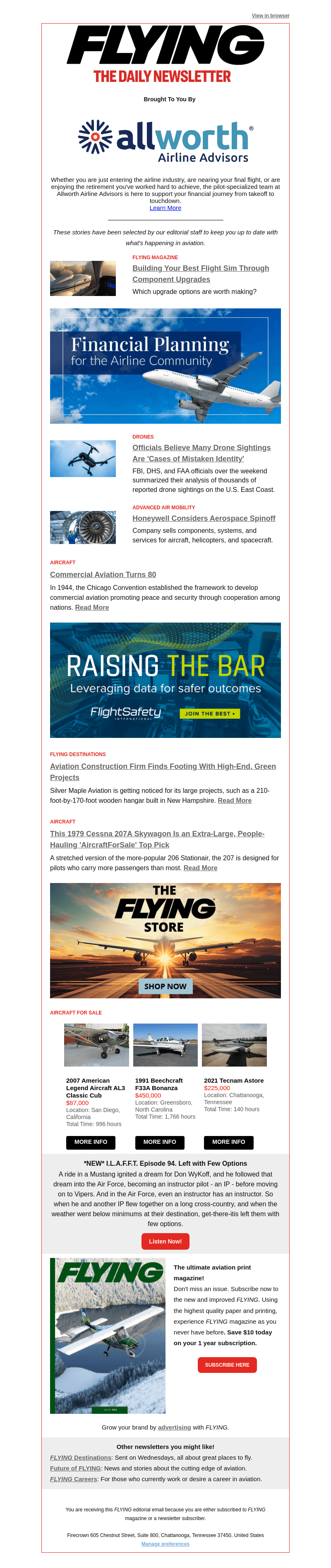 Flying Magazine email from Tue, Dec 17, 2024