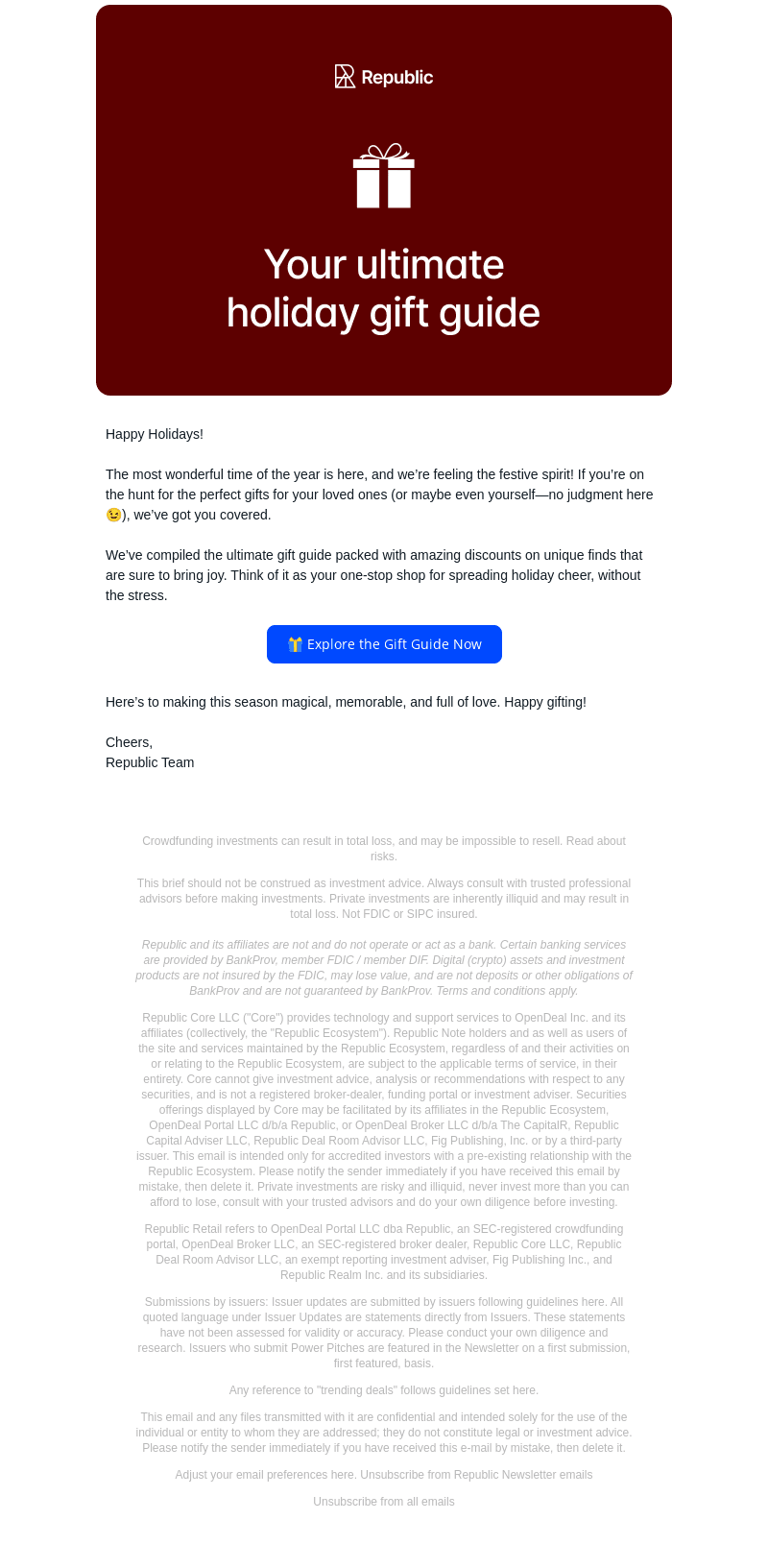Republic email from Wed, Dec 18, 2024