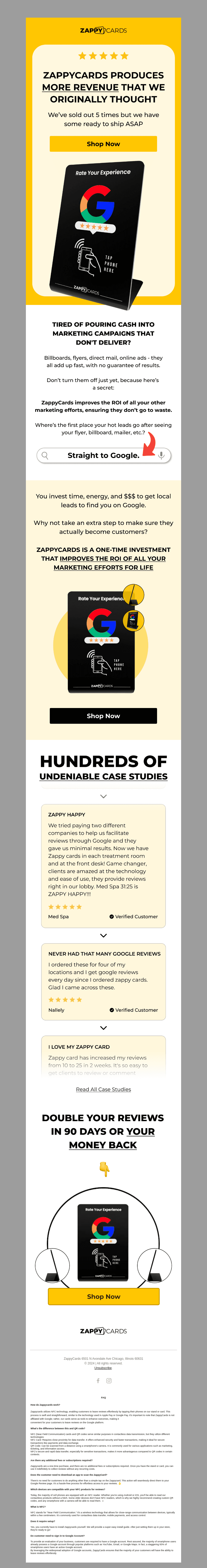 ZappyCards improves ALL your marketing