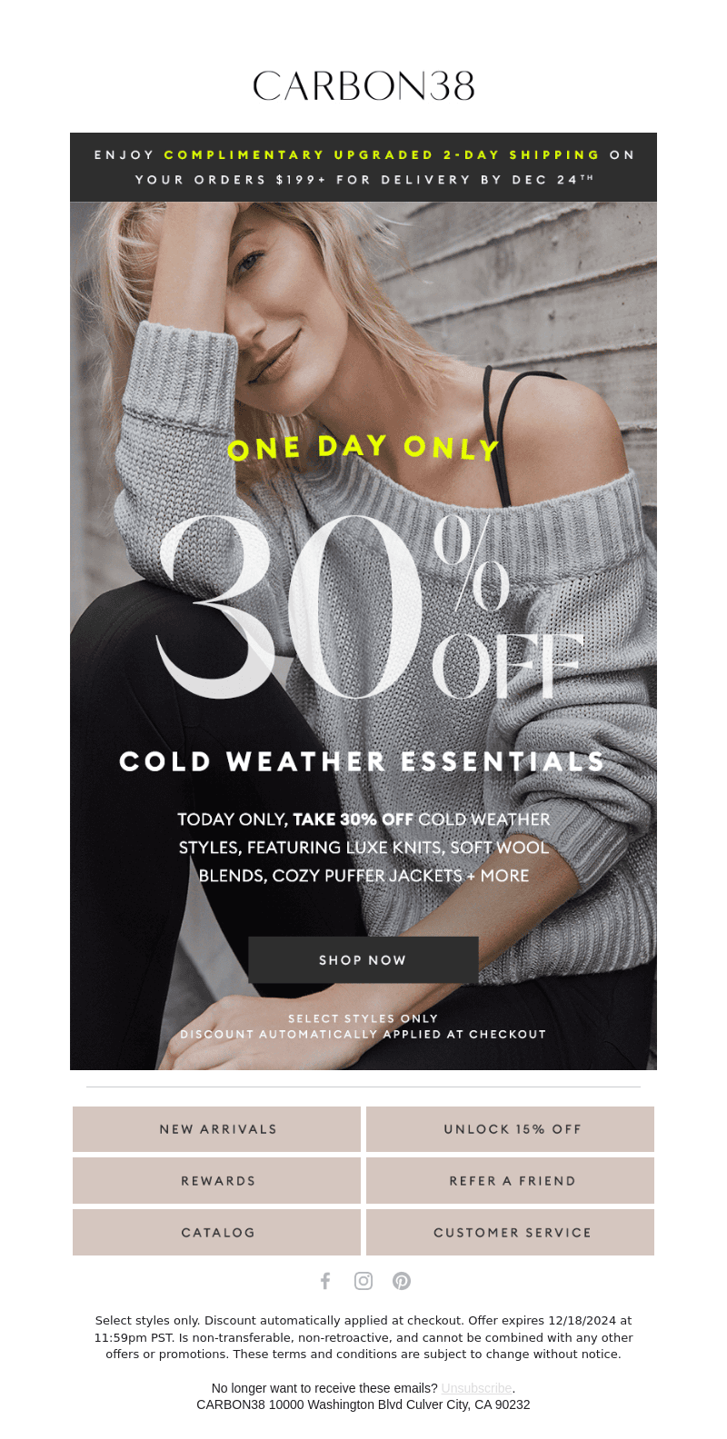 SURPISE ❄️ 30% OFF COLD WEATHER ESSENTIALS