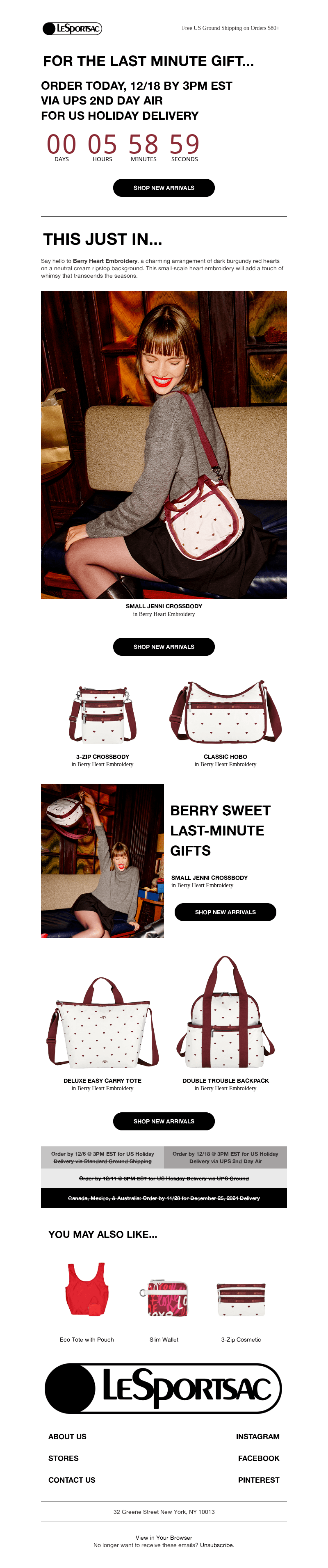 LeSportsac email from Wed, Dec 18, 2024