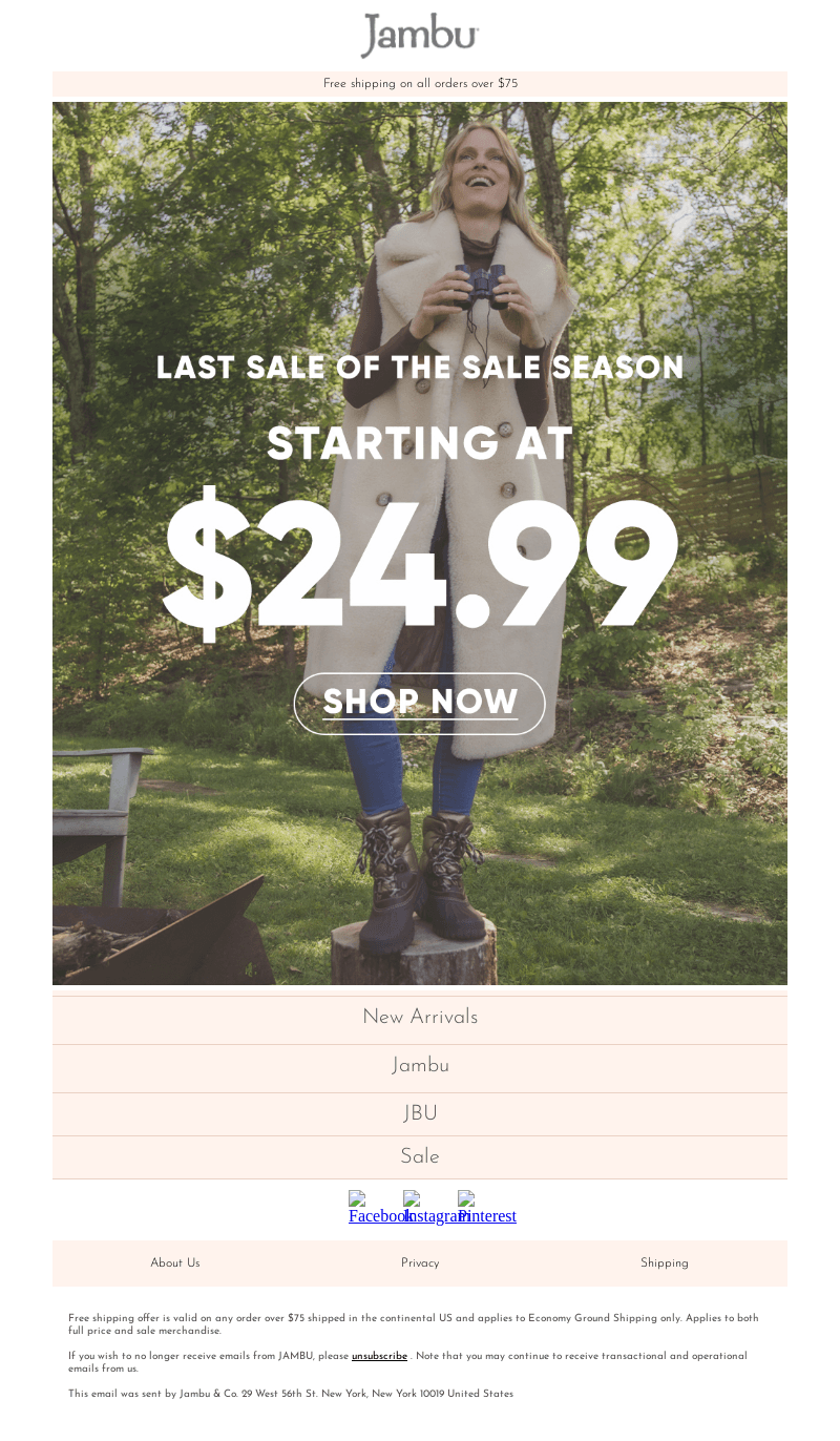 Sale Starting at $24.99