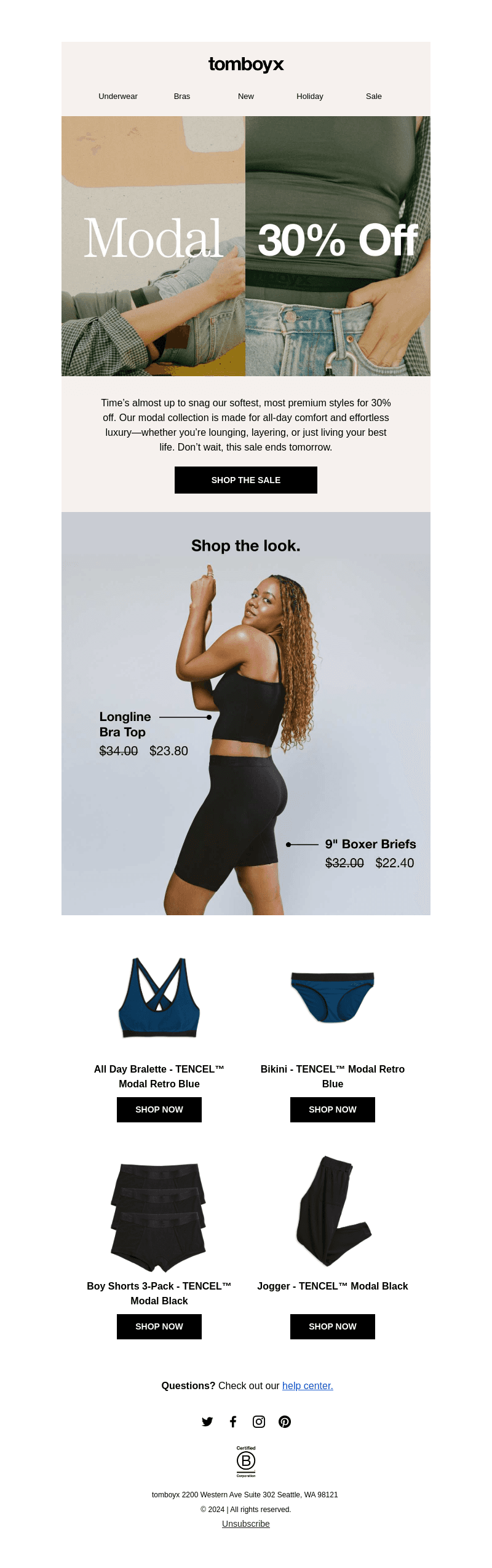 30% Off Modal Ends Tomorrow