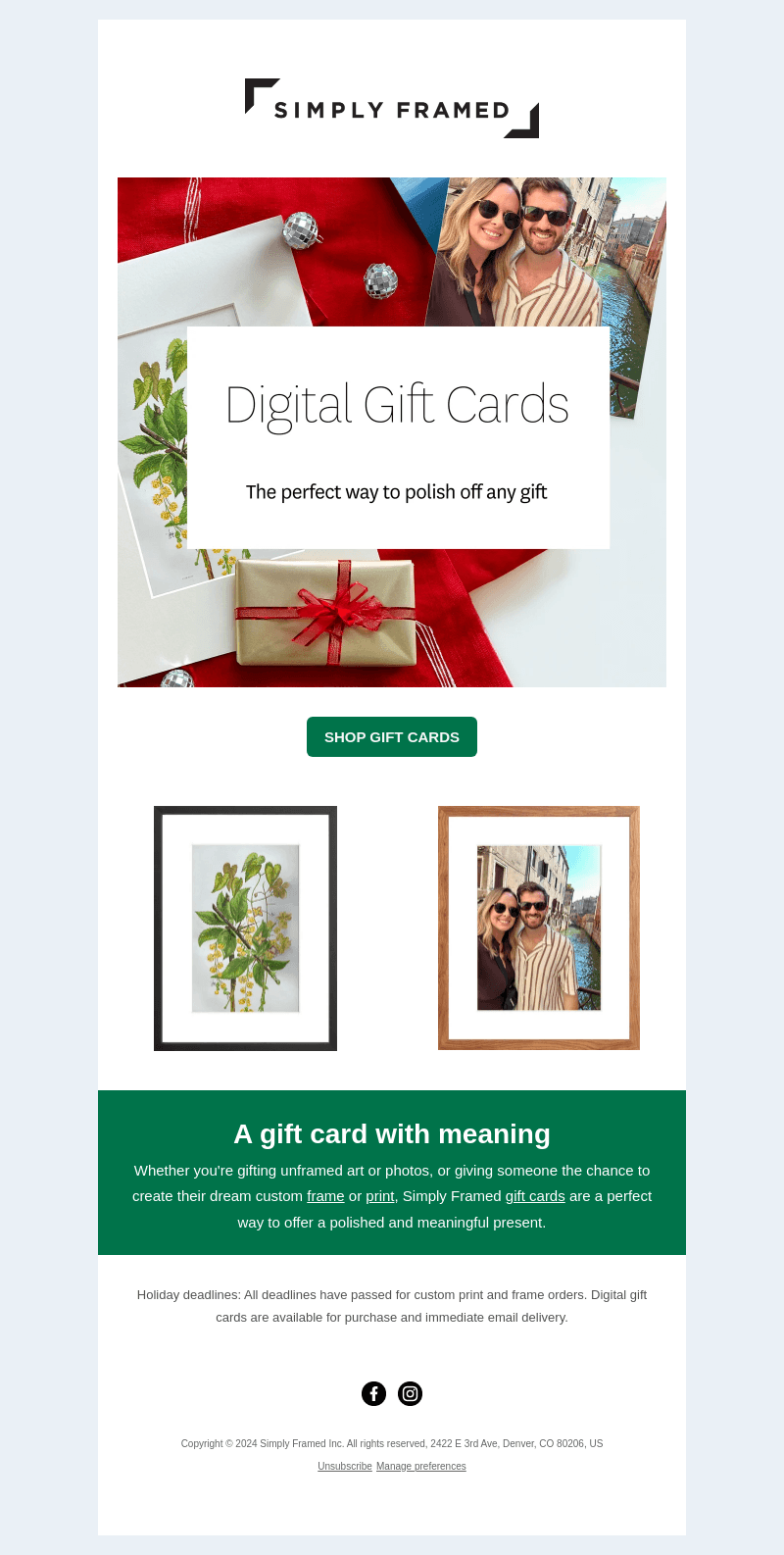 Simply Framed email from Wed, Dec 18, 2024